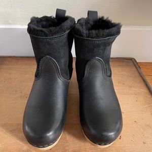 [No. 6] EUC Black Shearling Clog Boots